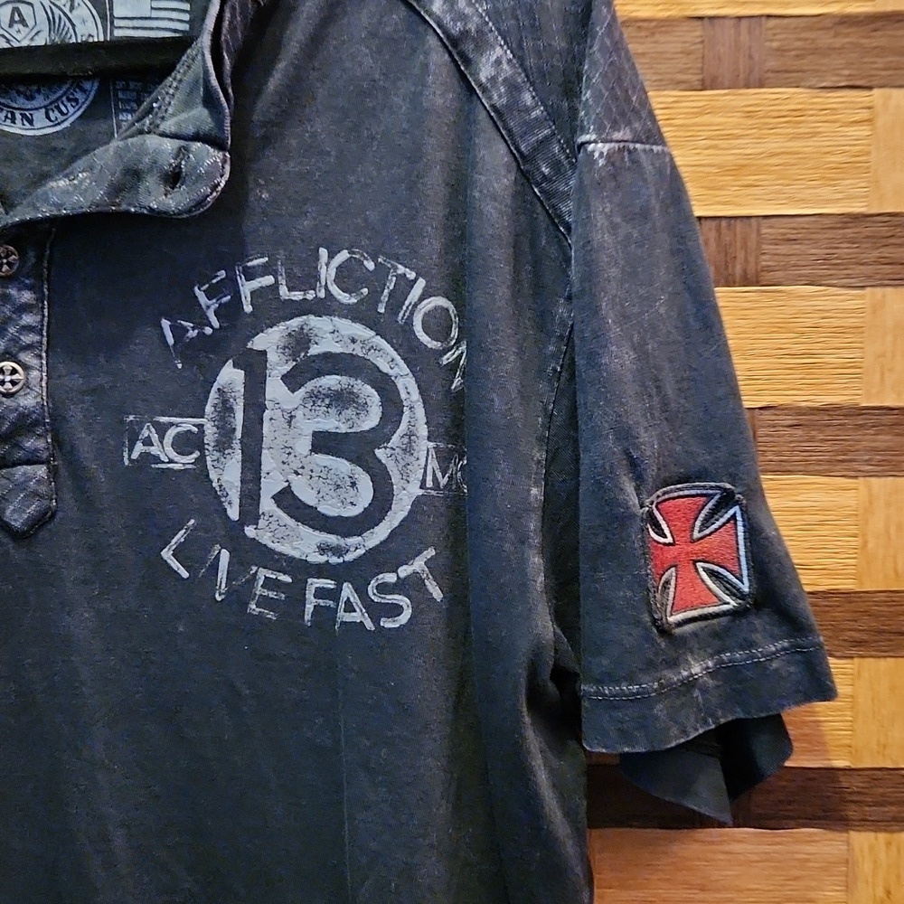 EUC! Affliction live fast motorcycle tshirt
